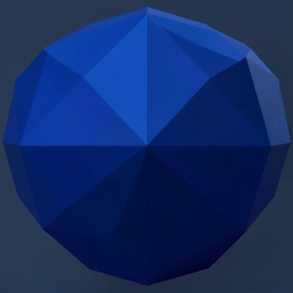 Dark navy and deep indigo geometric facets forming an abstract low-poly landscape with subtle teal highlights, conveying a serious and structured mood.