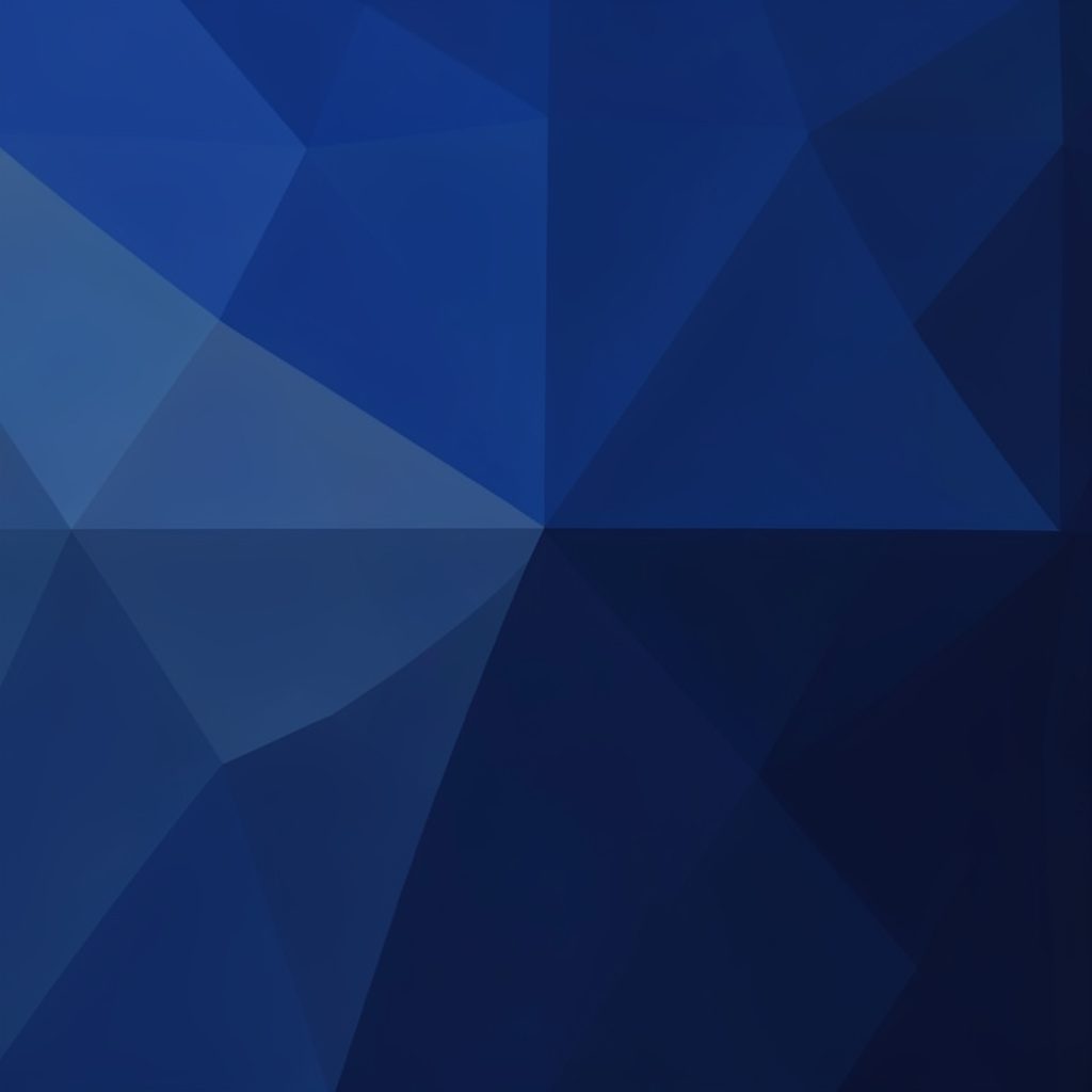 Low-poly faceted geometric render in bright cyan and deep navy, angular crystalline shapes suggesting mobile technology and music streaming.